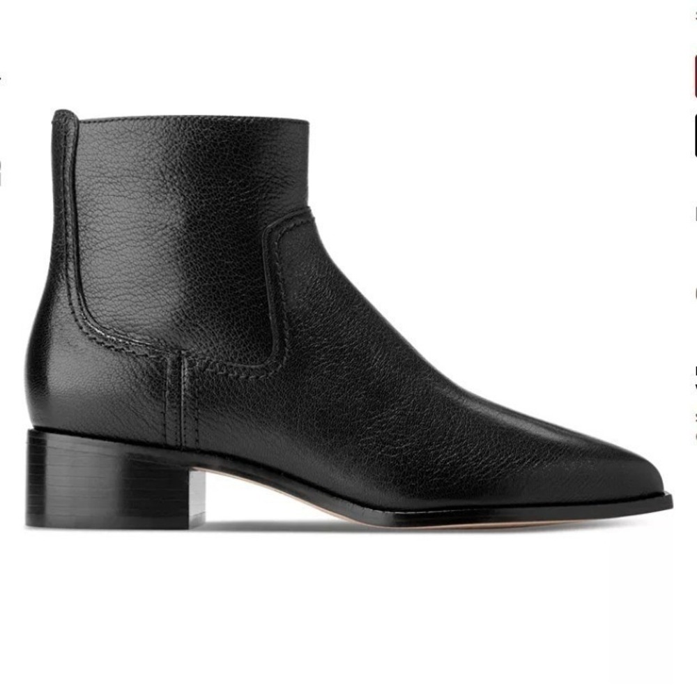 Cole Haan Size 9.5 Black Leather Pointed Block Heel Ankle Boots NEW Naia $180 - Picture 3 of 14